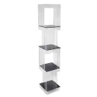 Freestanding Bookcase in Transparent or Smoked Acrylic Crystal - Icaria Viadurini