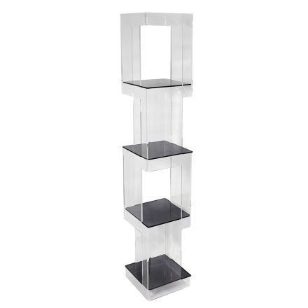Freestanding Bookcase in Transparent or Smoked Acrylic Crystal - Icaria Viadurini