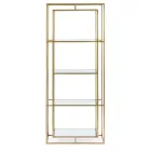 Freestanding Steel and Glass Shelves Bookcase Elegant Design - Noralea Viadurini