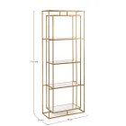 Freestanding Steel and Glass Shelves Bookcase Elegant Design - Noralea Viadurini