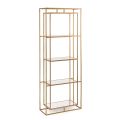 Freestanding Steel and Glass Shelves Bookcase Elegant Design - Noralea