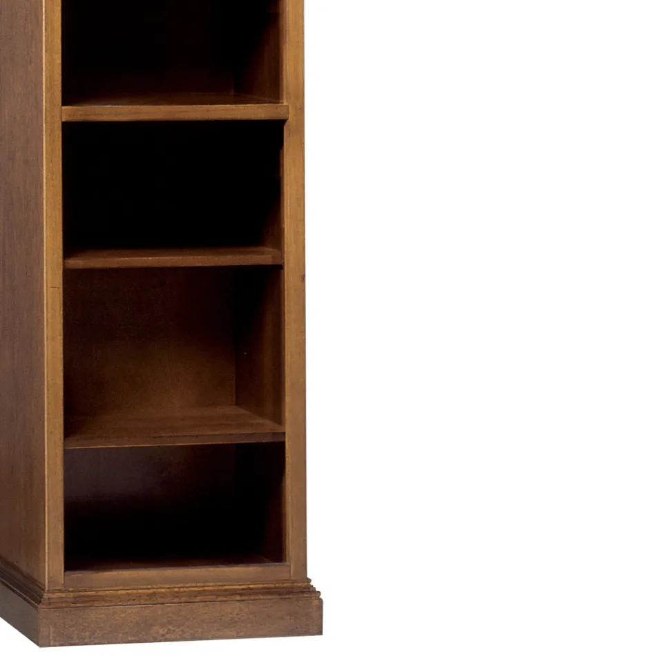 Bookcase in patinated cherry wood with 6 open compartments Made in Italy - Camene Viadurini