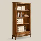 Classic Style Walnut Wood Bookcase with Drawer Made in Italy - Ronald Viadurini