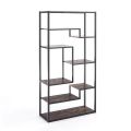 Bookcase in metal and wooden shelves - lead
