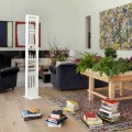 Modern Floor Bookcase with White Metal Shelves Made in Italy - Bolivia