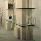 Contemporary modular stone and crystal bookcase by Poplia Viadurini