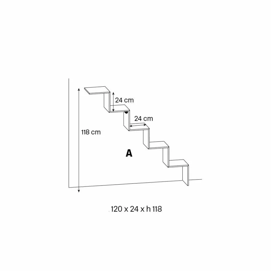 Bookcase for Objects on the Wall Original Design in Glass Ladder - Volano Viadurini