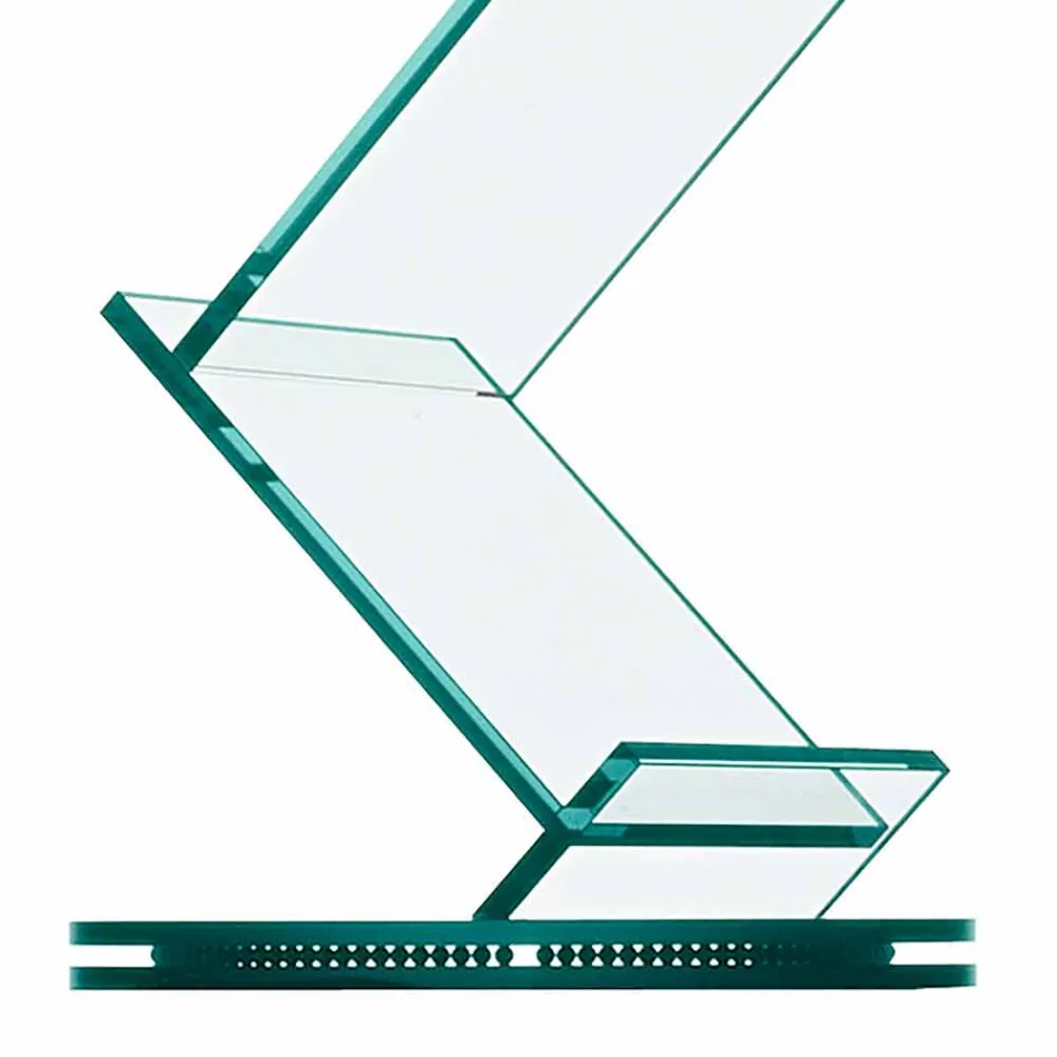 Vertical Bookcase in Transparent Glass for Freestanding Living Room - Brugo Viadurini