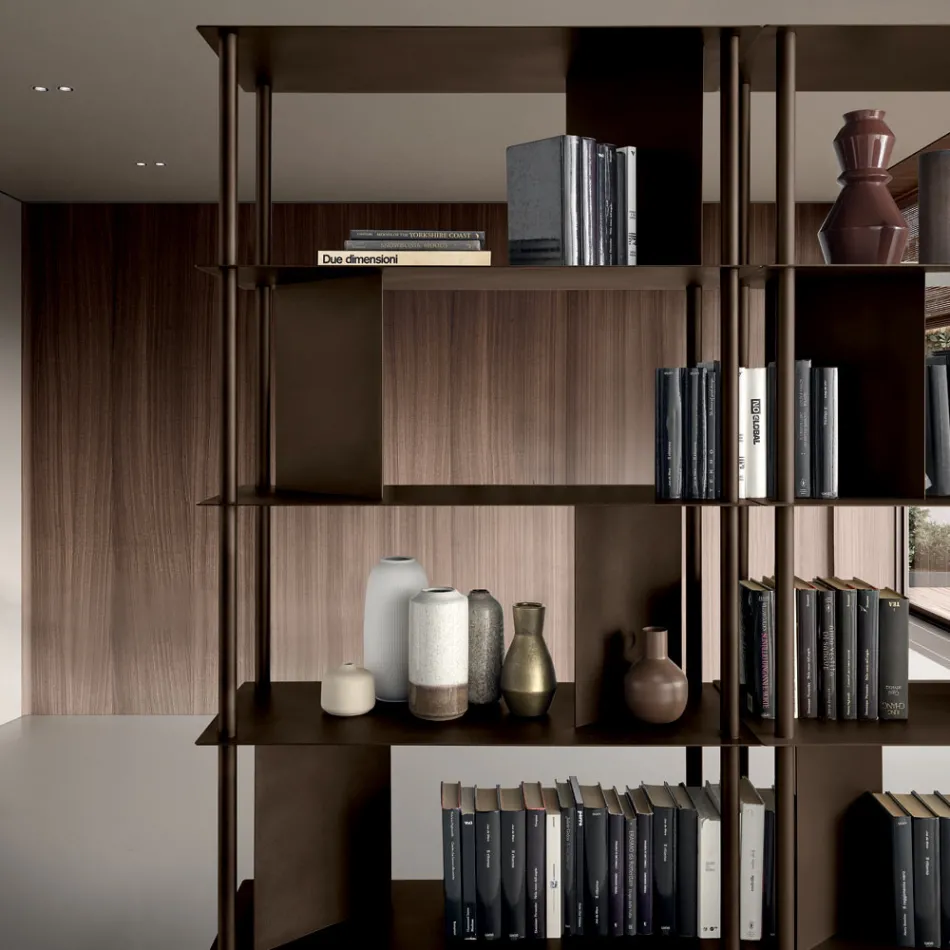 Filiberta Vertical Bookcase Made of Painted Metal Made in Italy Viadurini