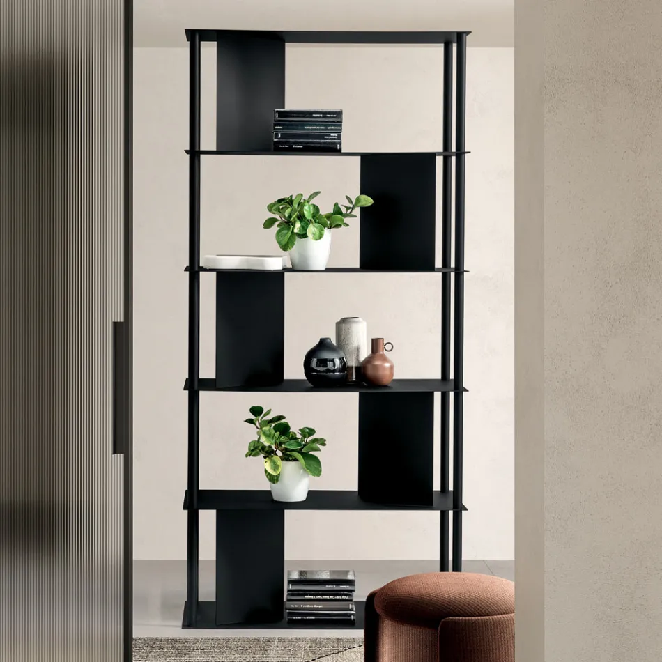 Filiberta Vertical Bookcase Made of Painted Metal Made in Italy Viadurini