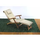 Natural Teak Wood Garden Lounger - Yggdrasil Viadurini