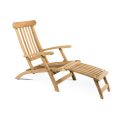 Natural Teak Wood Garden Lounger - Yggdrasil
