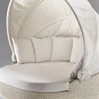 Garden Sun Lounger with Polyrattan Canopy - Colin Viadurini