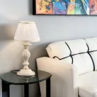 Wooden Lamp with Made in Italy Lampshade in 2 Different Sizes - Florence Viadurini