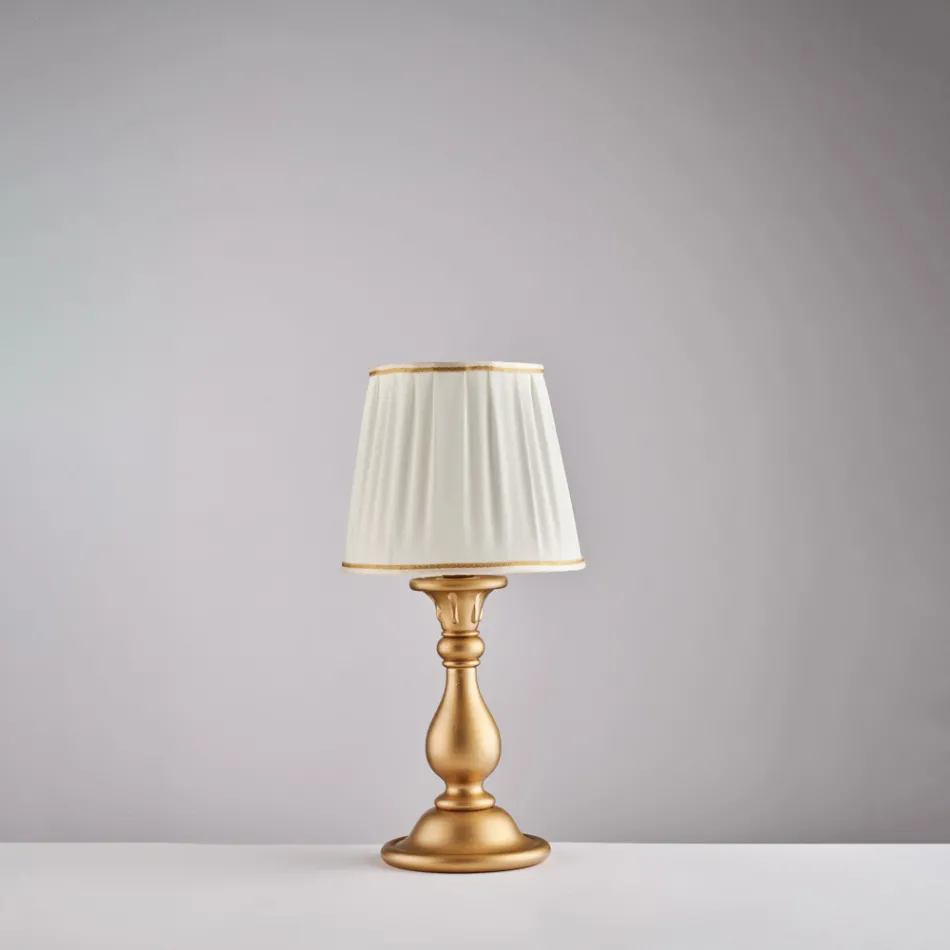 Wooden Lamp with Made in Italy Lampshade for Interior Decorating - Siena Viadurini