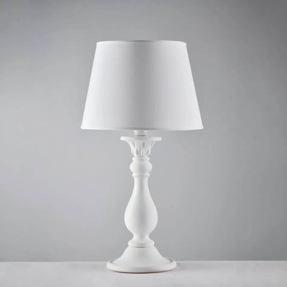 Wooden Lamp with Made in Italy Lampshade for Interior Decorating - Siena Viadurini