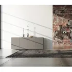 Sideboard 4 Doors in Mud Lacquered Mdf with Bas-relief Made in Italy - Lolla Viadurini