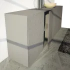 Sideboard 4 Doors in Mud Lacquered Mdf with Bas-relief Made in Italy - Lolla Viadurini