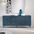 Three-Door Sideboard in Melamine and MDF with Metal Base Made in Italy - Rialto