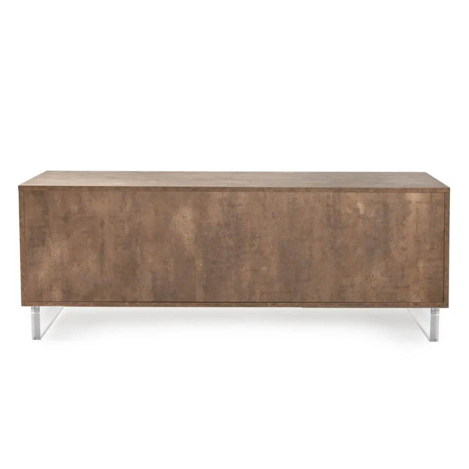 Sideboard with 2 Doors and 2 Central Open Compartments in Melamine Made in Italy - Minnie Viadurini