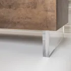 Sideboard with 2 Doors and 2 Central Open Compartments in Melamine Made in Italy - Minnie Viadurini