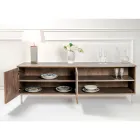 Sideboard with 2 Doors and 2 Side Open Compartments in Melamine Made in Italy - Mouse Viadurini