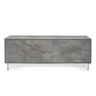 Sideboard with 2 Doors and 2 Side Open Compartments in Melamine Made in Italy - Mouse Viadurini