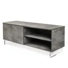 Sideboard with 2 Doors and 2 Side Open Compartments in Melamine Made in Italy - Mouse Viadurini