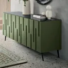 Sideboard with 3 Push-Pull Doors in MDF Made in Italy - Fabrizia Viadurini