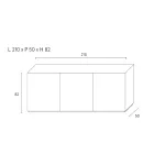 Sideboard with 3 Doors and 3 Internal Shelves, Foundry Aluminum Decoration - Scorpion Viadurini