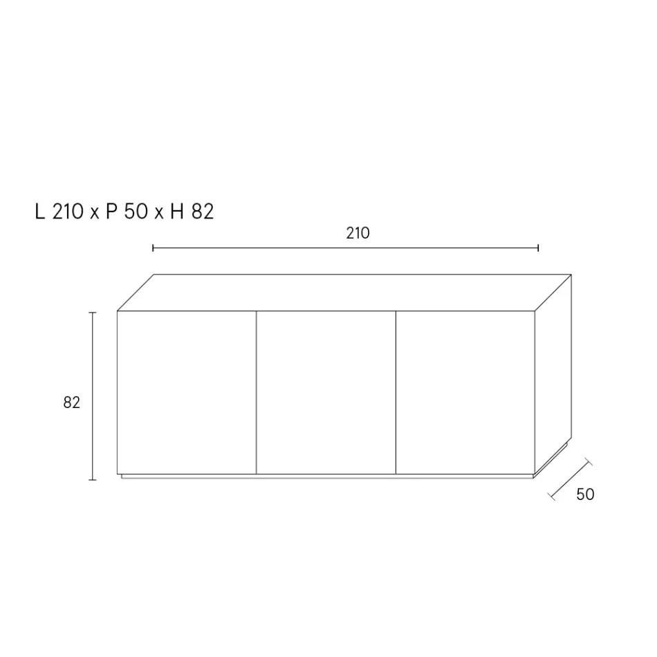 Sideboard with 3 Doors and 3 Internal Shelves, Foundry Aluminum Decoration - Scorpion Viadurini