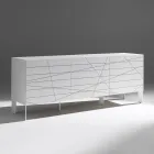 Sideboard with 3 Doors in Painted Wood Agglomerate - Ariete Viadurini