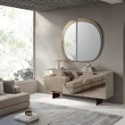 Sideboard with 3 Lacquered MDF Doors Covered in Mirror Glass - Diletta Viadurini