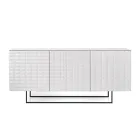 Sideboard with 3 Doors in MDF Covered in Lacquered PVC Made in Italy - Dorotea Viadurini