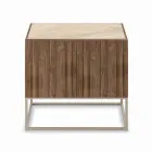 Sideboard with Push-Pull Opening Doors in Blockboard Wood Made in Italy - Salerno Viadurini