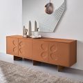 Rialto Sideboard with Four Doors in MDF and Melamine in Two Finishes Made in Italy