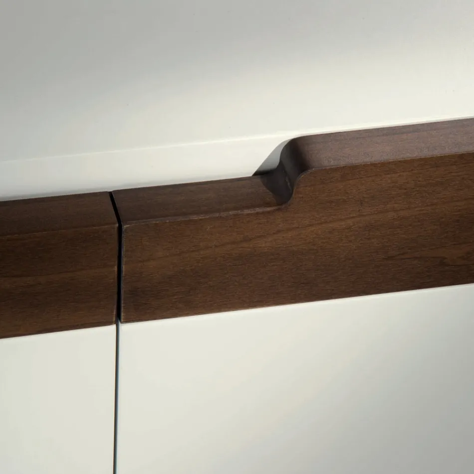 Sideboard with Structure in White Mdf 2 Iron Feet Made in Italy - Coral Viadurini