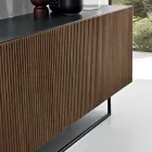 Estella Indoor Sideboard with Laminated Body and PVC-Covered MDF Doors Viadurini