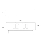 Living room sideboard with 2 or 3 doors and glass inserts Made in Italy - Olivo Viadurini