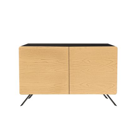 Living Room Sideboard with 2 or 3 Doors in Natural Ash Finish Made in Italy - Zehra Viadurini