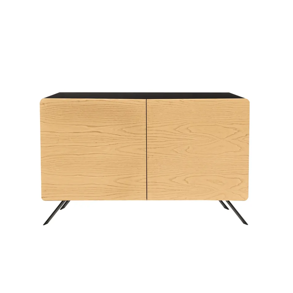 Living Room Sideboard with 2 or 3 Doors in Natural Ash Finish Made in Italy - Zehra Viadurini