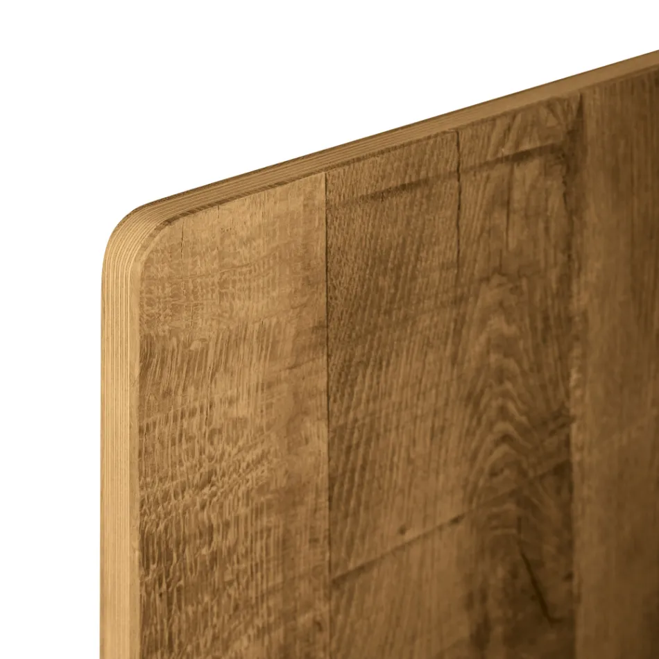 Living Room Sideboard with 3 Doors in Knotted Oak Finish Country Made in Italy - Arne Viadurini