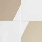 Living Room Sideboard with 4 Doors in White Glass and Mink Finish Made in Italy - Eva Viadurini