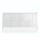 Living room sideboard with 4 silk-screened doors Made in Italy - Aringa Viadurini
