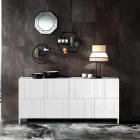 Living room sideboard with 4 screen-printed doors Made in Italy - Aringa Viadurini