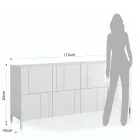 Living room sideboard with 4 silk-screened doors Made in Italy - Aringa Viadurini