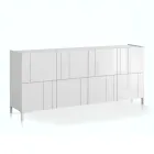 Living room sideboard with 4 silk-screened doors Made in Italy - Aringa Viadurini