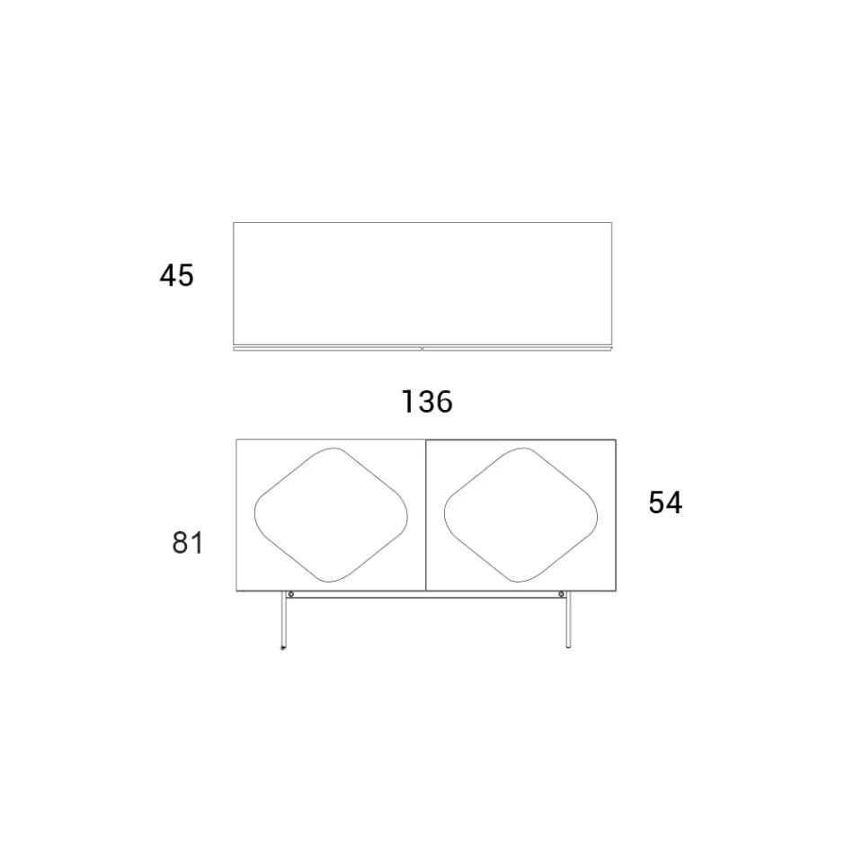 Living room sideboard with coordinated glass inserts Made in Italy - Palma Viadurini