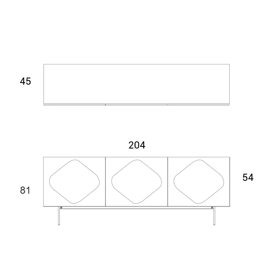 Living room sideboard with coordinated glass inserts Made in Italy - Palma Viadurini