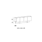 Wooden Sideboard with Glass Structure Made in Italy - Azuki Viadurini